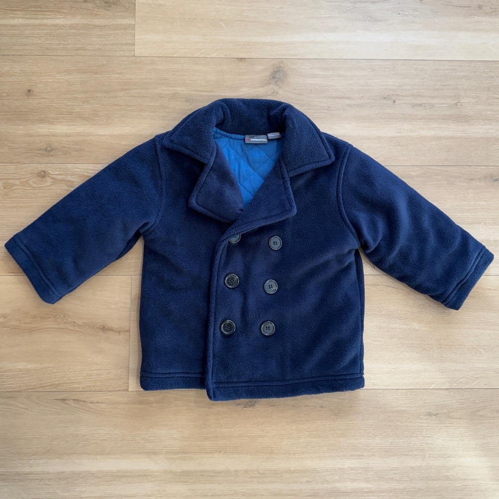 Kids Headquarters Boys Toddler Navy Blue Pea Coat, 24 Months
